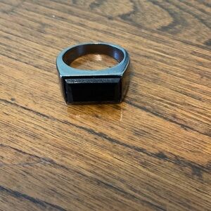 Men's Black Stainless Ring